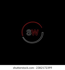 SW creative modern letters logo design template