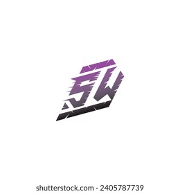SW initial esport logo inspiration ideas for gaming team, youtube, twitch