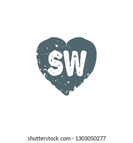 SW Initial Handwriting logo template vector
