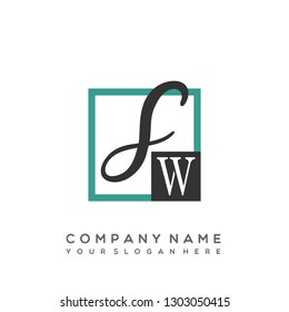 SW Initial Handwriting logo template vector