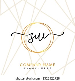 SW Initial Handwriting logo template vector