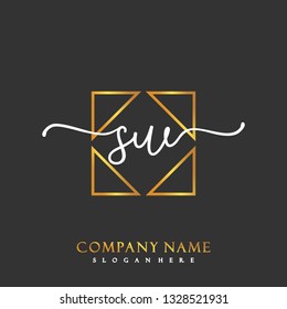 SW Initial Handwriting logo template vector