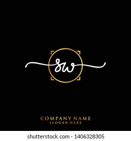 SW Initial handwriting logo template