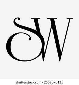 sw Initial Letter Logo Symbol