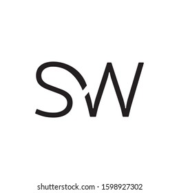 SW initial letter logo template vector icon design
