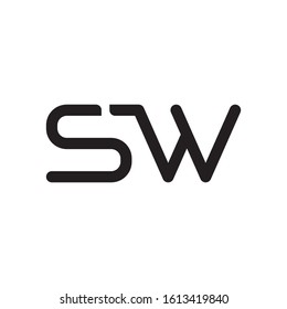 SW initial letter logo template vector icon design