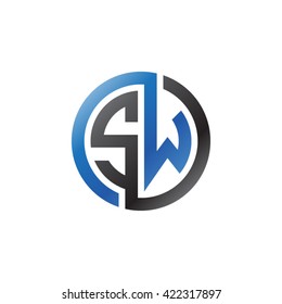 SW initial letters looping linked circle logo blue black