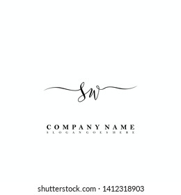 SW Initial luxury handwriting logo vector
