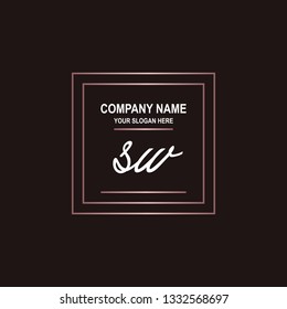 SW initial signature logo. handwriting logo template vector,