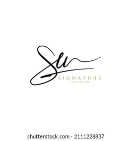 SW initial signature logo. Handwritten monogram vector