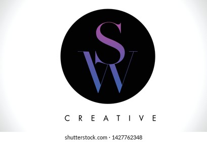 Sw Letter Design Logo Black White Stock Vector (Royalty Free ...