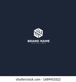 Vector de plantillas de diseño de logotipo de carta SW