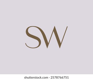 SW letter logo icon design. Classic style luxury initials monogram.
