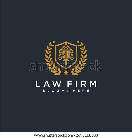SW letter monogram logo for lawfirm with pillar and leaf image design