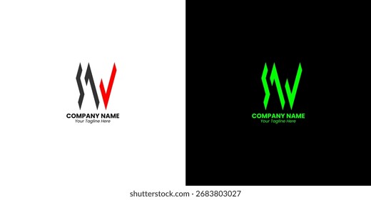 Diseño de logotipo de Vector de letras SW