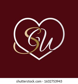 SW logo design vector luxury icon