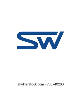 SW logo initial letter design template vector