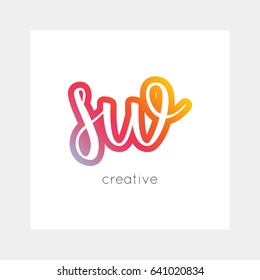 SW logo, vector. Useful as branding, app icon, alphabet combination, clip-art.