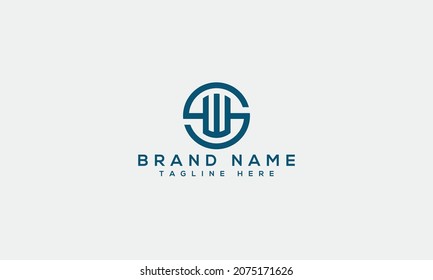 SW monogram letter logo design with vector