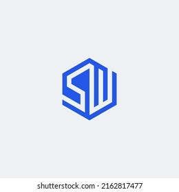 SW monogram logo in blue hexagon shape.