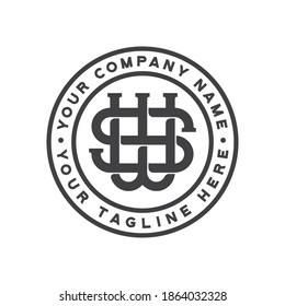 sw monogram logo vintage vector design