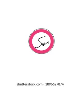 SW S W Escritura manual inicial moda creativa diseño elegante logo Firmar plantilla vectorial icono