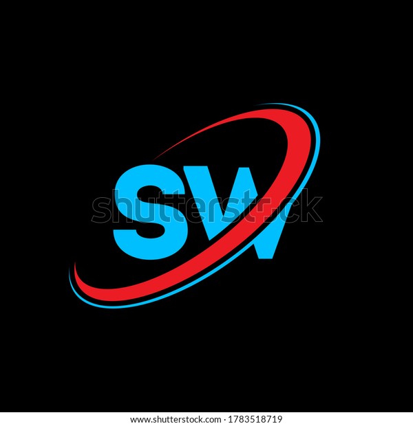 Sw S W Letter Logo Design Stock Vector (Royalty Free) 1783518719