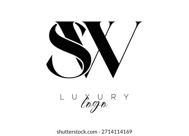 SW Serif Letter Monogramm Typografie Logo für elegante Premium-Branding-Identität