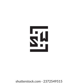 SW square concept retro logo in high quality professional design that will print well across any print media
