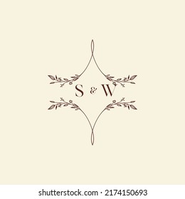 SW wedding initial logo letters in high quality professional design that will print well across any print media