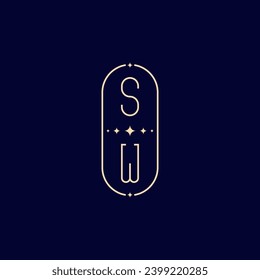 Monograma de la línea de boda SW con diseño profesional de alta calidad que se imprimirá bien en cualquier medio impreso