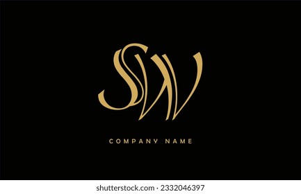 SW, logotipo de letras abstractas de WS Monograma
