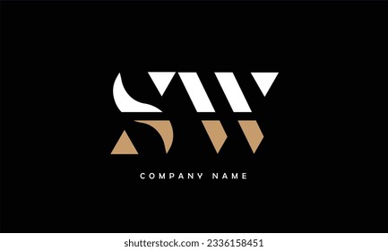 Monogramm für abstrakte Buchstaben des SW, WS