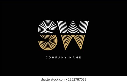 Monogramm für abstrakte Buchstaben des SW, WS