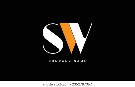 SW, logotipo de letras abstractas de WS Monograma