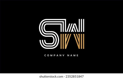 SW, WS Abstract Letters Logo Monogram