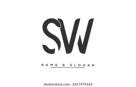 SW, WS Abstract Letters Logo Monogram