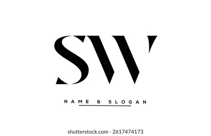 SW, WS Abstract Letters Logo Monogram