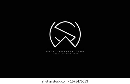 SW WS abstract vector logo monogram template