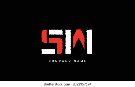 SW, monograma de letras de alfabetos de WS