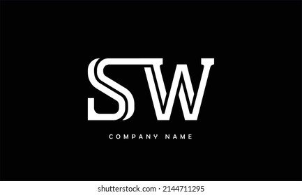 SW, monograma de letras de alfabetos de WS