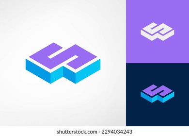 SW oder WS isometrisches Monogramm. Ein Logo im 3D-Stil, aber dennoch einfach und modern. Geeignetes Logo für Immobilienfirma, persönliche Marke, Industrie, Bauwesen, etc.