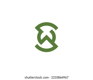 SW WS logo design vector template
