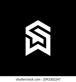 SW WS logo. the letter S and W perfectly combined into a new, modern and original Logo