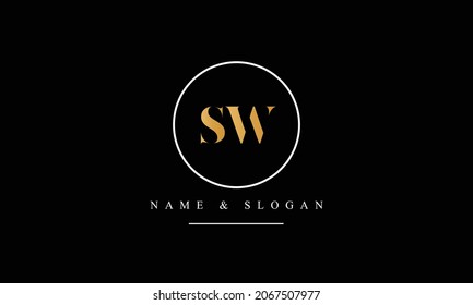 SW, WS, S, W abstract letters logo monogram