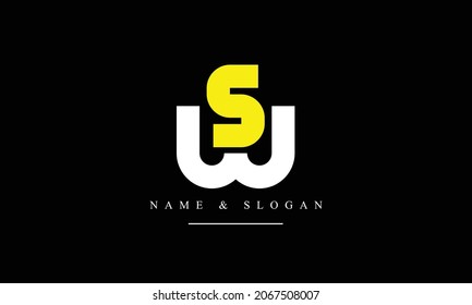 SW, WS, S, W abstract letters logo monogram