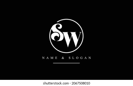 Abstrakte Buchstaben SW, WS, S, W Logo-Monogramm