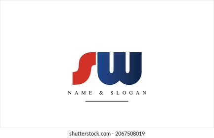 SW, WS, S, W abstract letters logo monogram
