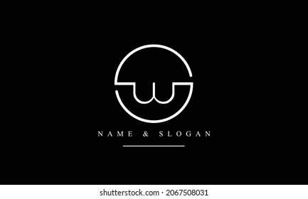 SW, WS, S, W abstract letters logo monogram