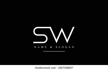 SW, WS, S, W abstract letters logo monogram